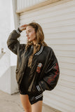 LICENSED!! "Coors Light" Official Nylon Bomber Jacket in Black Satin