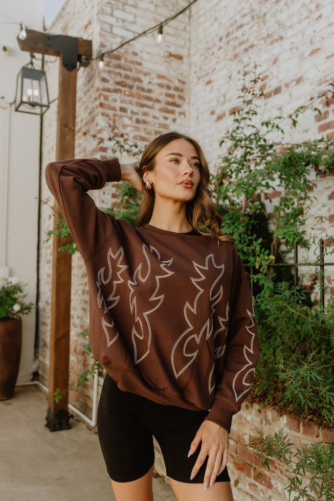 NEW!! Western Stitch Sweatshirt in Brown