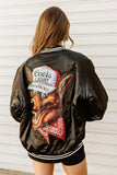 LICENSED!! "Coors Light" Official Nylon Bomber Jacket in Black Satin