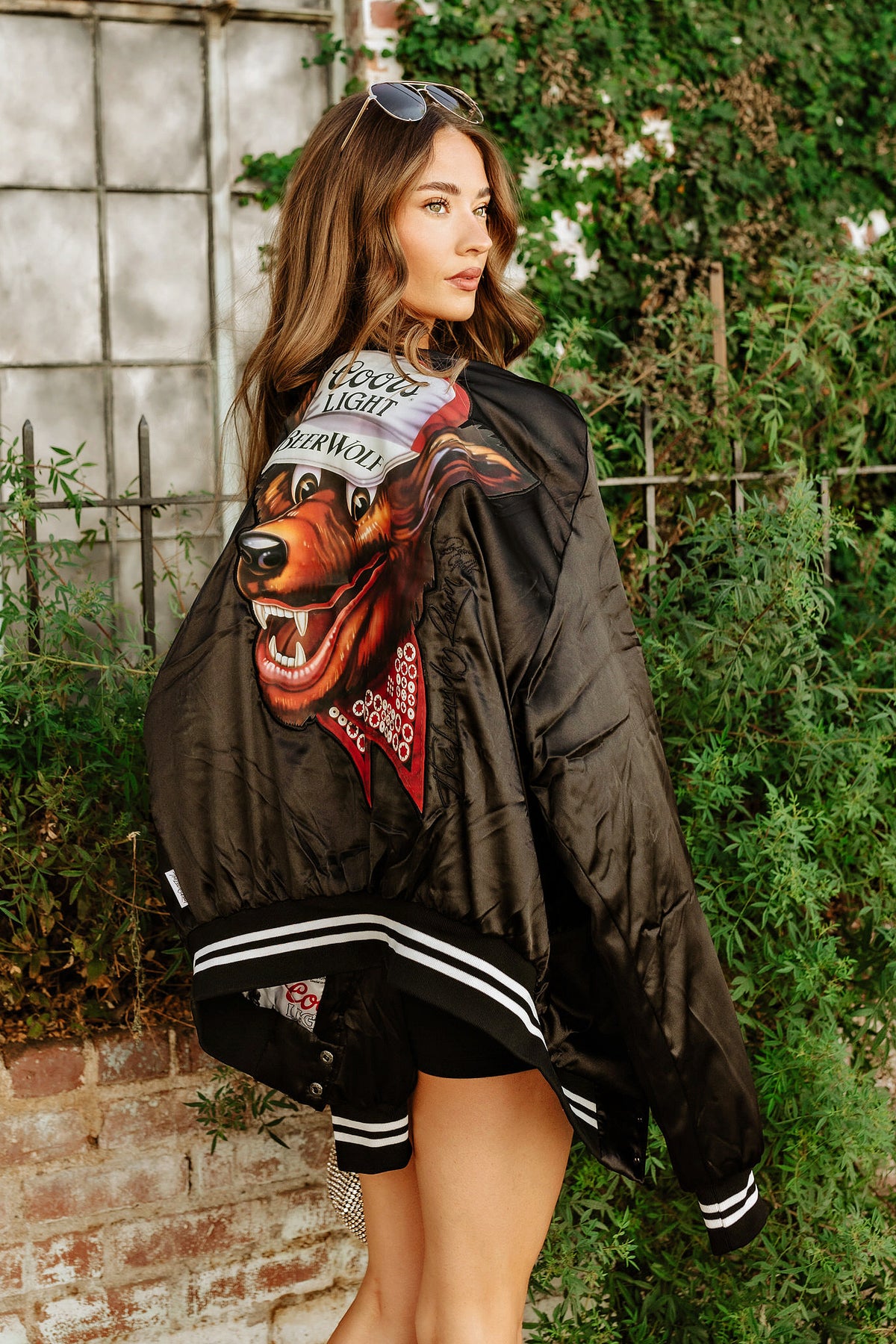 LICENSED "Coors Light" Nylon Bomber Jacket Satin