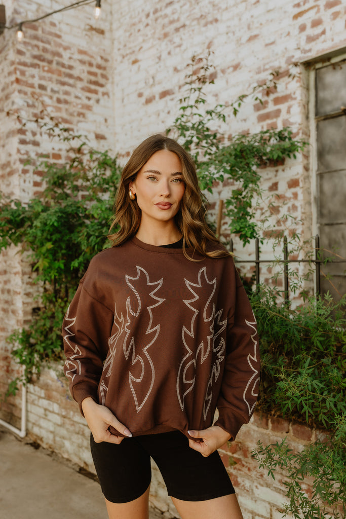 NEW!! Western Stitch Sweatshirt in Brown