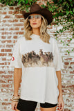 NEW!! Wild Horse Short Sleeve Tee in Ivory by DARLIN' Brand