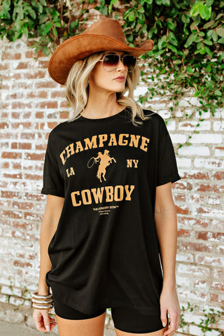 NEW!! Champagne Cowboy Oversized Graphic Tee