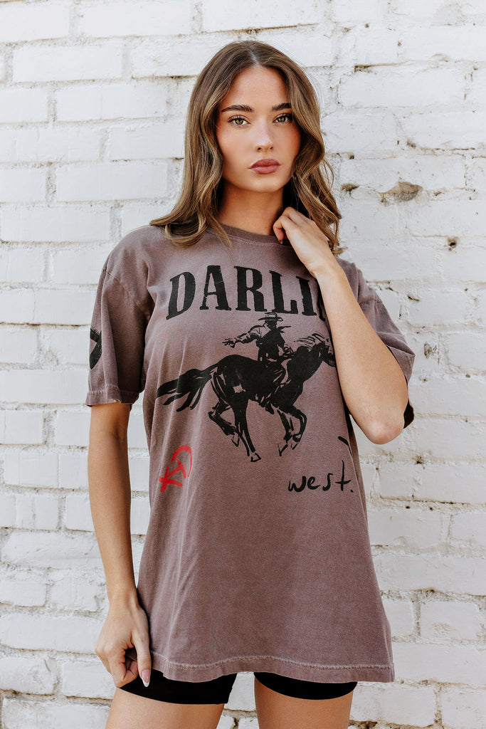 NEW!! Horseman Short Sleeve Tee in Brown by DARLIN' Brand