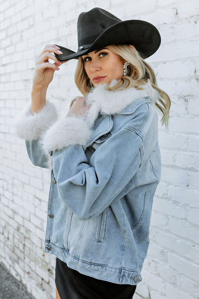 PREORDER!! Penny Faux Fur Denim Jacket