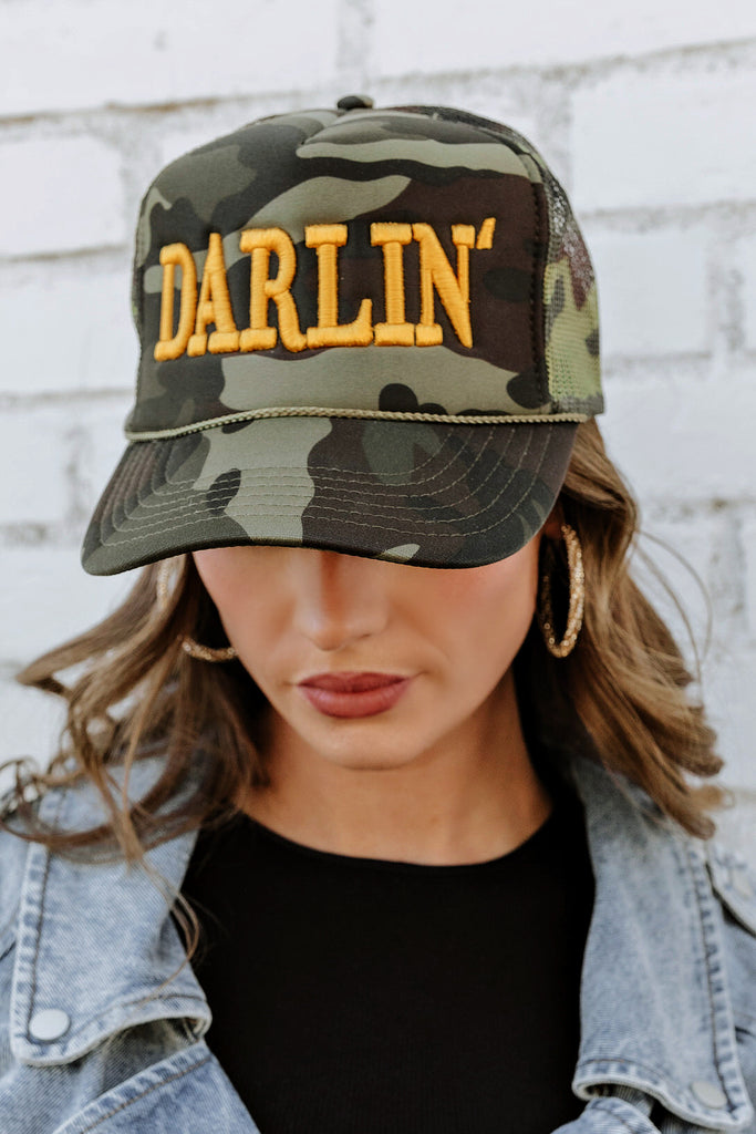 NEW!! DARLIN Trucker Hat in Camo by DARLIN' Brand