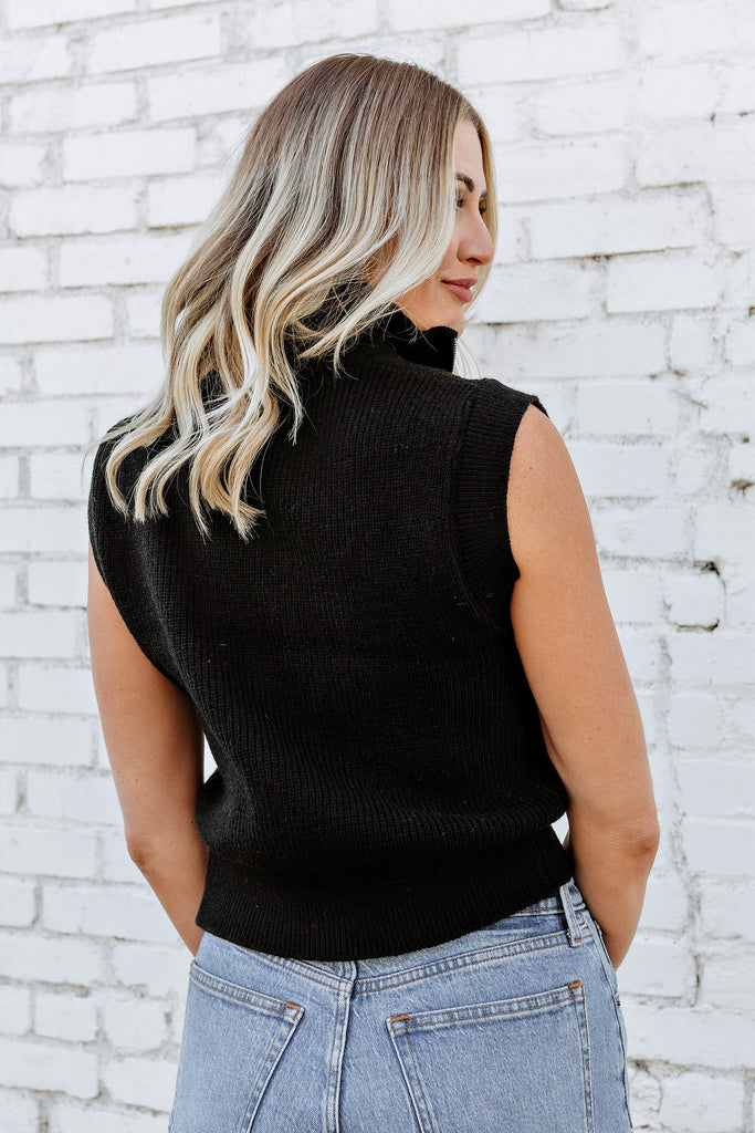 FINAL SALE!! Alexia Zip Up Sweater in Black