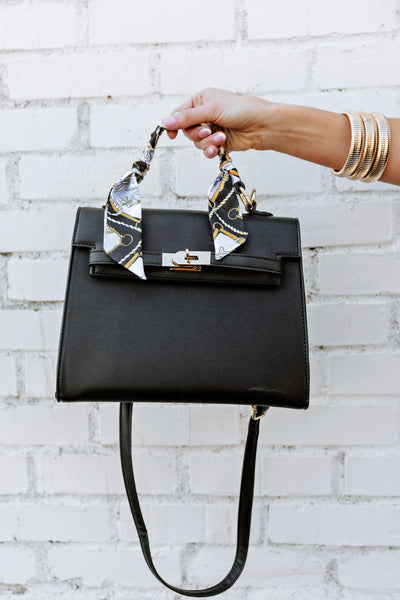 BACK IN STOCK!! Icon Structured Top handle Purse in Black