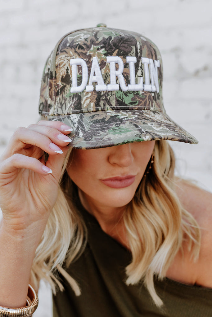 NEW!! DARLIN Trucker Hat in Camo w/ White by DARLIN' Brand