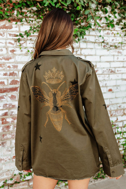 FINAL SALE!! Embellished Bee Shacket