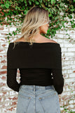 FINAL SALE!! The "Hideaway" Off The Shoulder Knit Top in Black