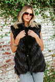 NEW!! Fox and Coney Recycled, Vintage Fur Vest in 4 Colors