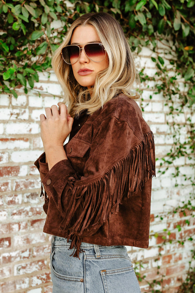 NEW!! Telluride Fringe Jacket in Brown