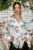 AS SEEN ON WEST DESPERADO!! Horseprint Satin Top in White