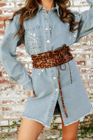 NEW!! Leopard Faux Leather Waist Wrap Belt