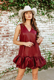 NEW!! The Downtown Bubble Dress in Maroon