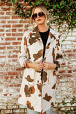 NEW!! Faux Suede Cow Print Blazer/Coat