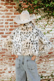 NEW!! Knock Out Cropped Faux Fur Jacket in Leopard