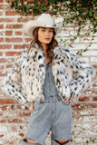 NEW!! Knock Out Cropped Faux Fur Jacket in Leopard