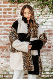 NEW!! Leopard and Shearling Faux Fur Coat