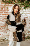 FINAL SALE!! Leopard and Shearling Faux Fur Coat