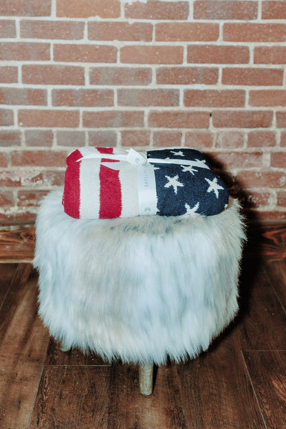 NEW!! Comfy Luxe "American Flag" Reversible Throw Blanket
