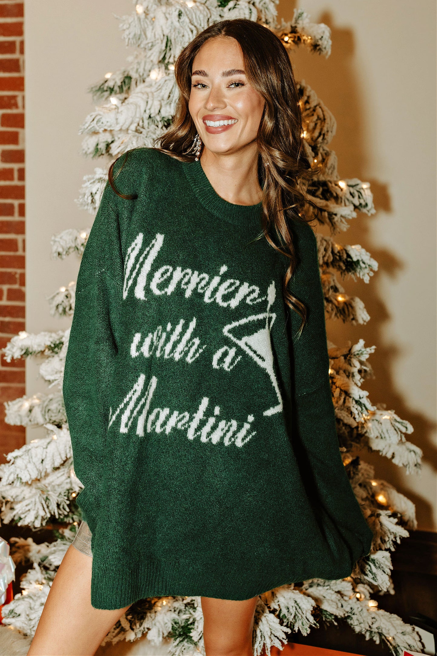 BEST SELLER!! “Merrier with a Martini" Sweater