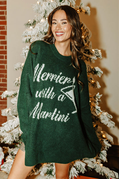 BEST SELLER!! “Merrier with a Martini" Sweater