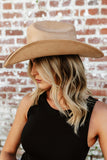 NEW!! The Kenny Faux Suede Cowboy Hat in Tan