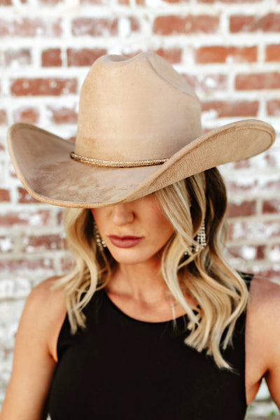 NEW!! The Kenny Faux Suede Cowboy Hat in Tan