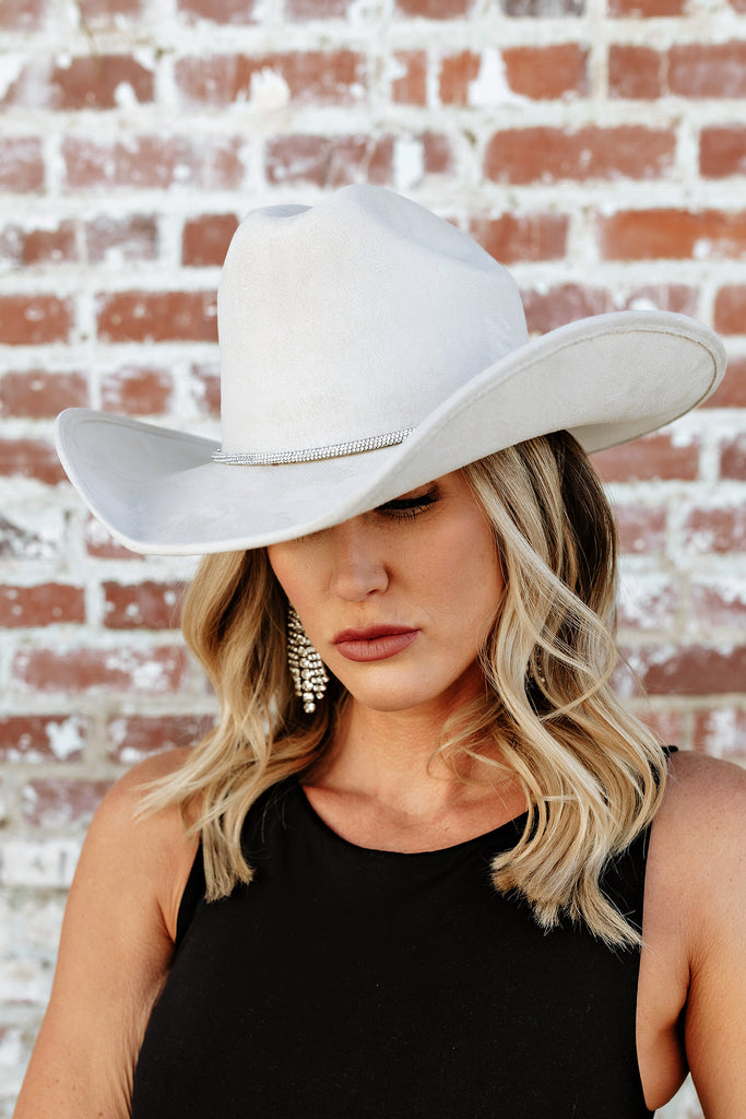 NEW!! The Kenny Faux Suede Cowboy Hat in Ivory