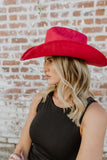 NEW!! The "Dolly" Faux Suede Cowboy Hat in Red