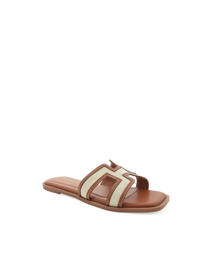 Island Luxe Contrast Slide in Brown