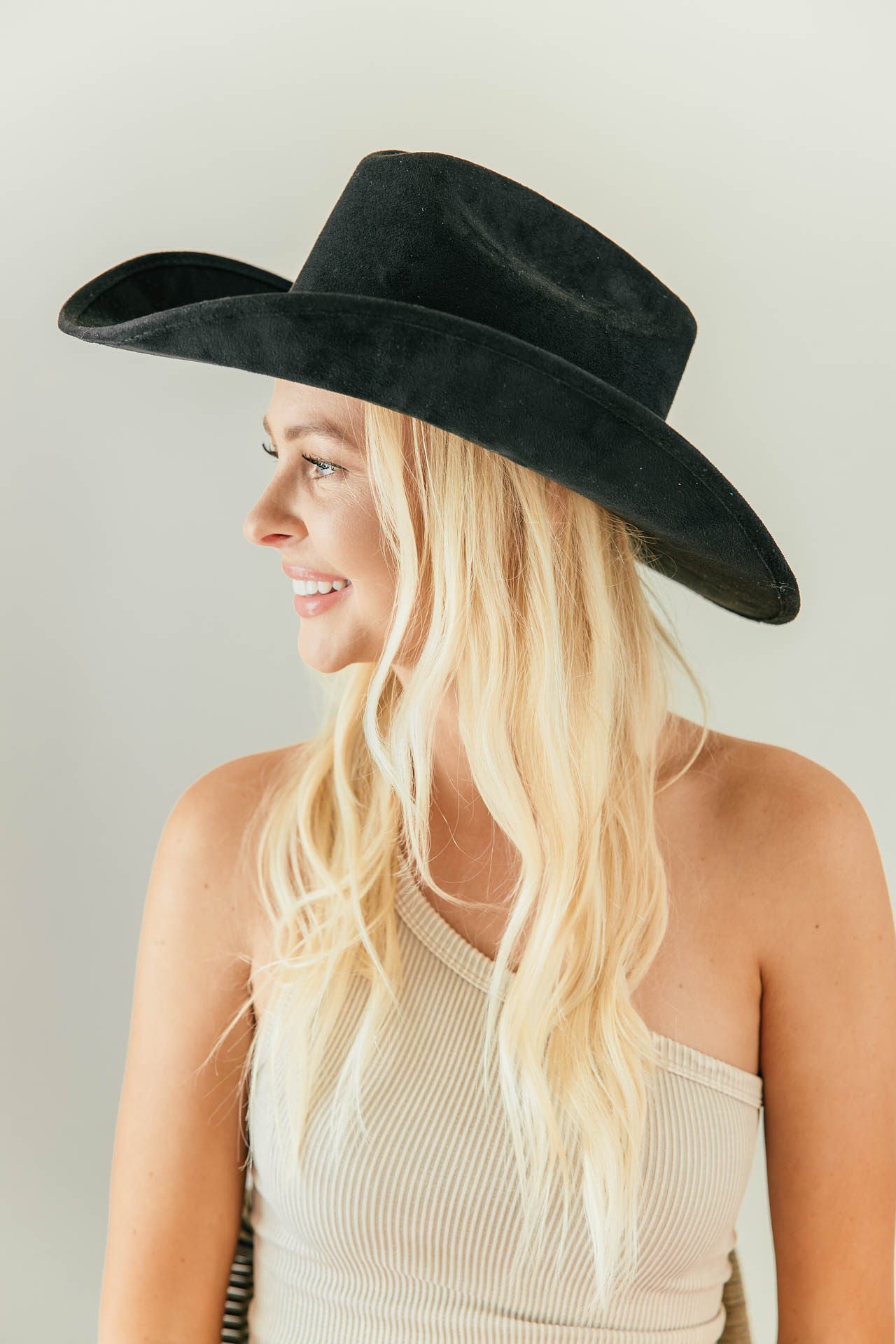 NEW!! The Kenny Faux Suede Cowboy Hat in Black