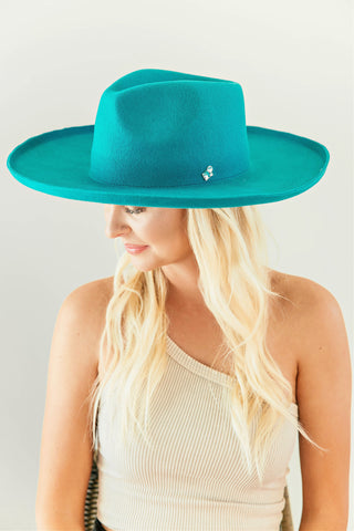 AS SEEN ON ALLISON CLAIRE! The Beverly Wool Panama in Teal