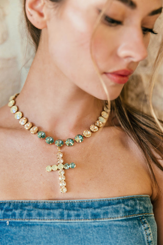 Buy Swarovski Crystal the Empty Cross Jesus Christ God Religious Charm  Chain Necklace Jewelry Best Friends BFF Communion Baptism Gifts New Online  in India - Etsy