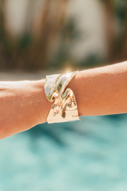 NEW!! Abstract Textured Cuff Bracelet in Gold