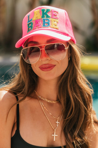 NEW!! Lake Babe Trucker Hat in Pink or Black
