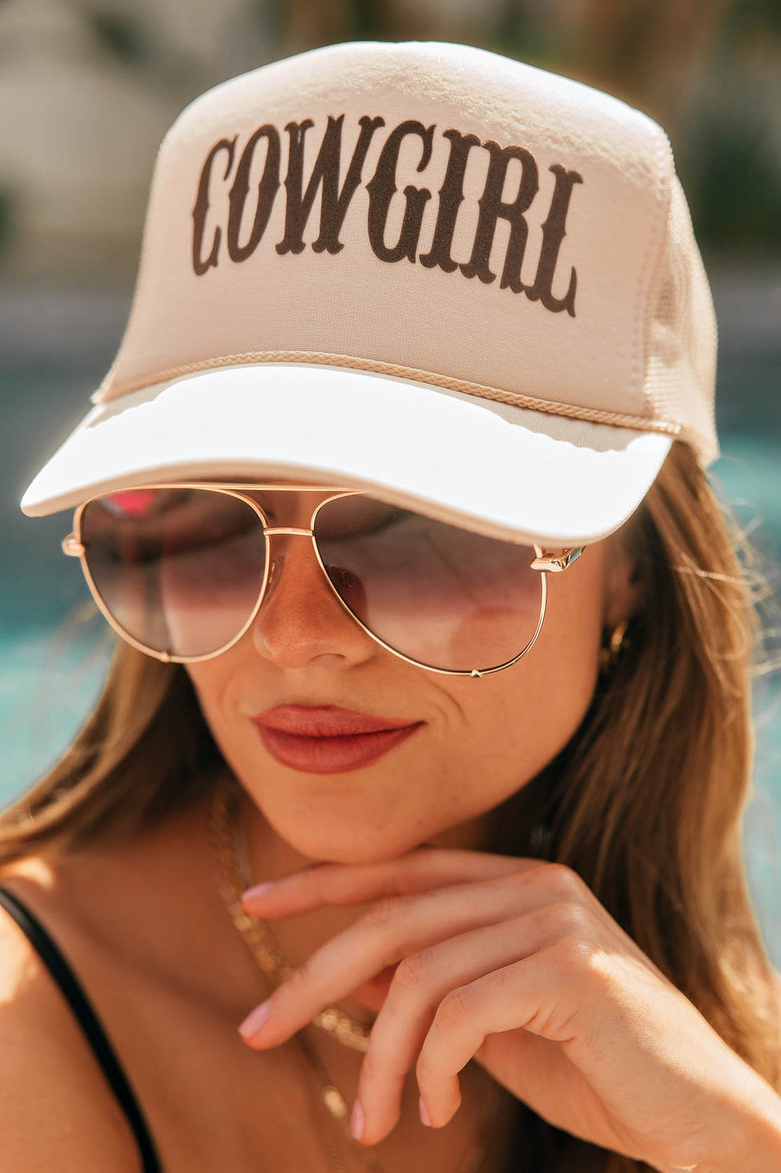 NEW!! "COWGIRL" Trucker Hat in Tan