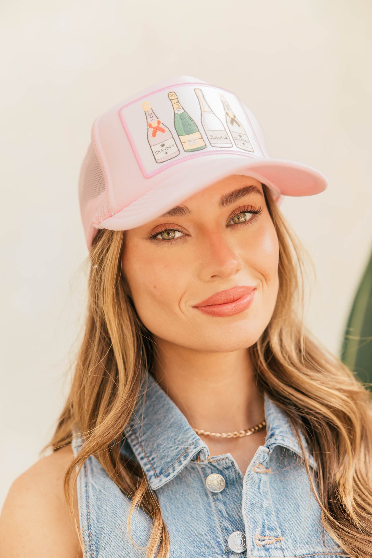 NEW!! "Champagne" Trucker Hat in Pink