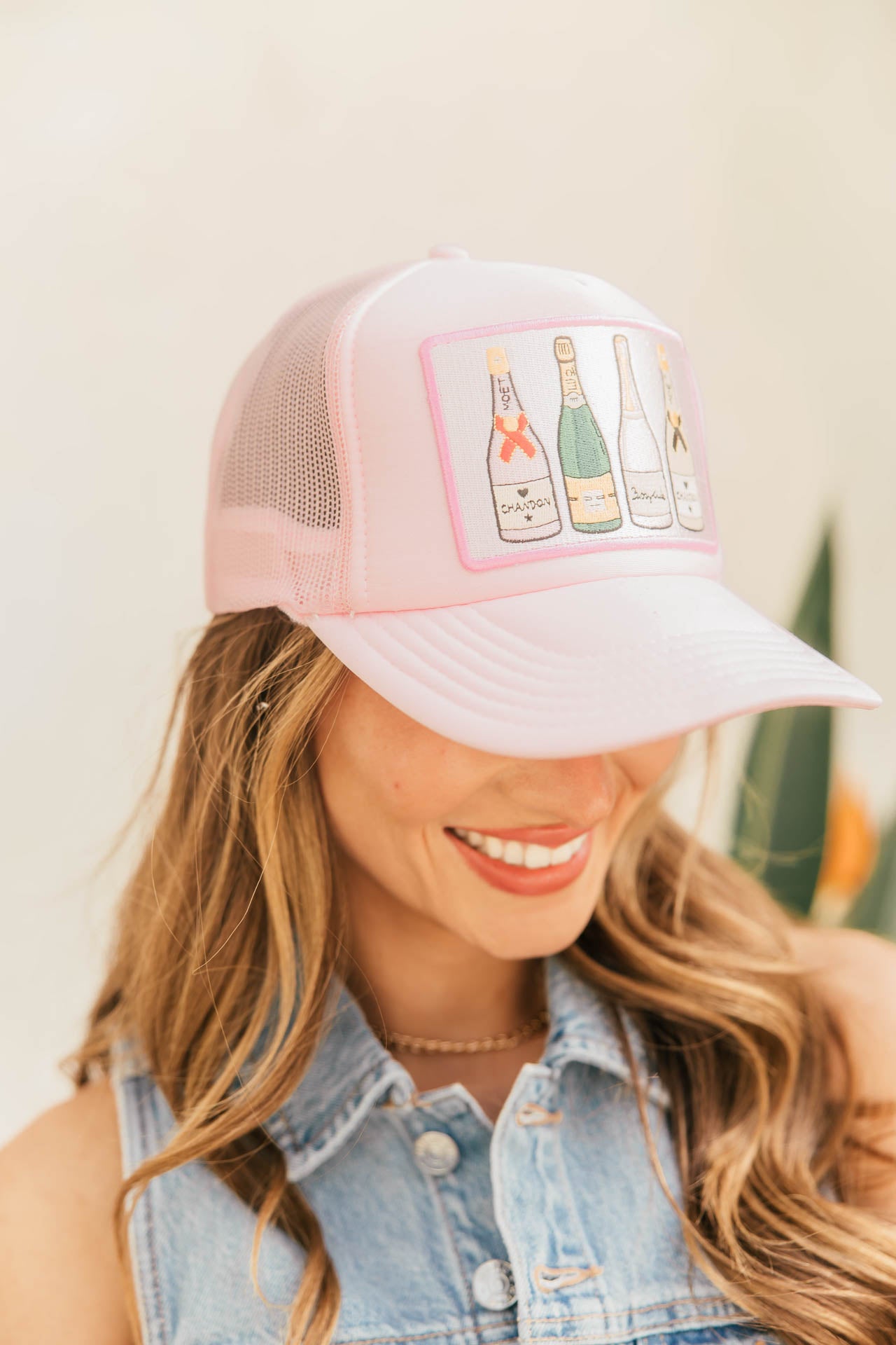 NEW!! "Champagne" Trucker Hat in Pink