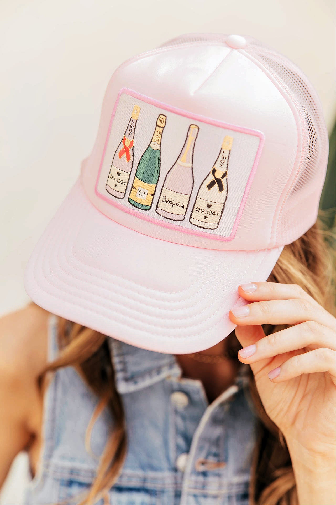 NEW!! "Champagne" Trucker Hat in Pink
