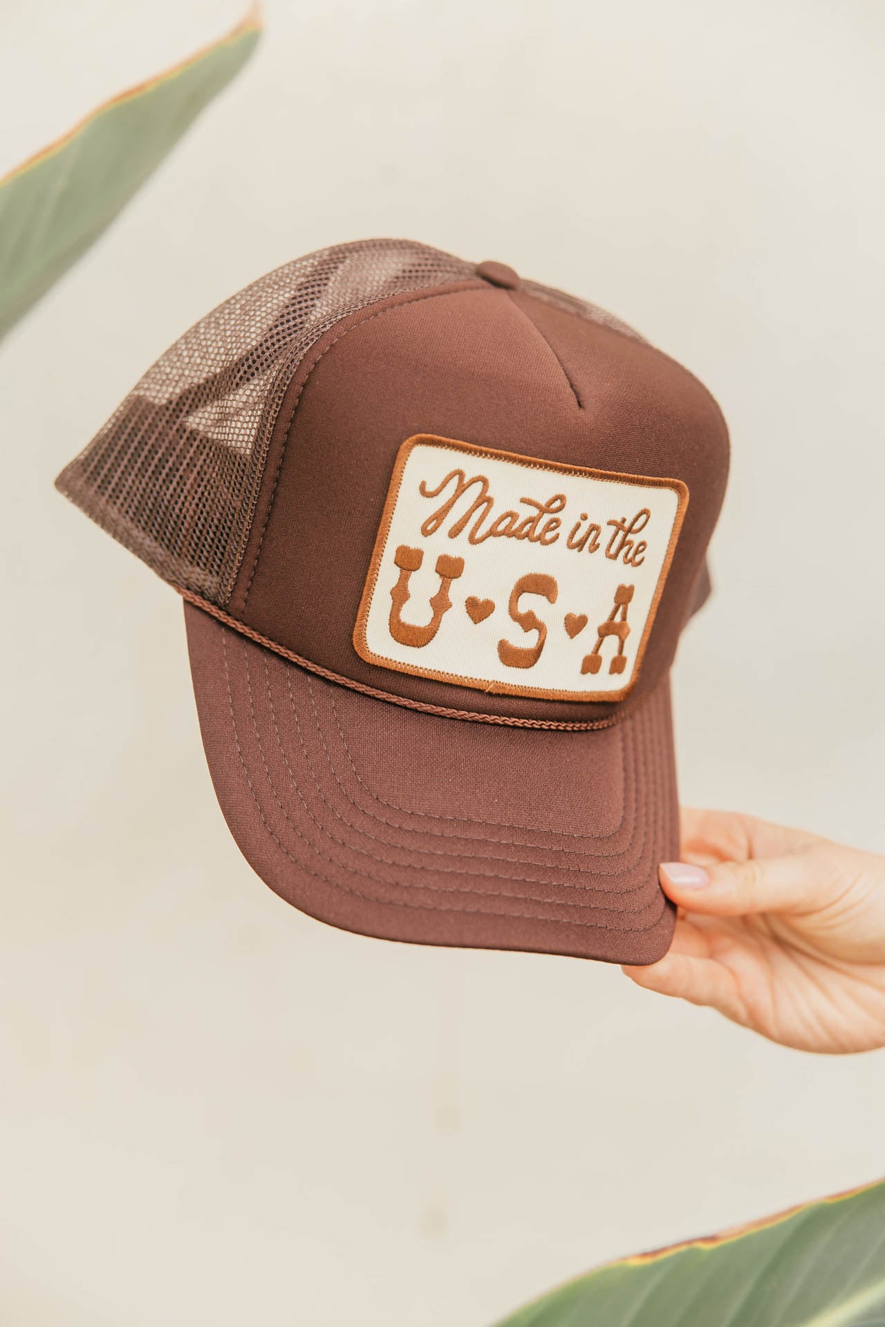 NEW!! "Made in the USA" Trucker Hat in Brown