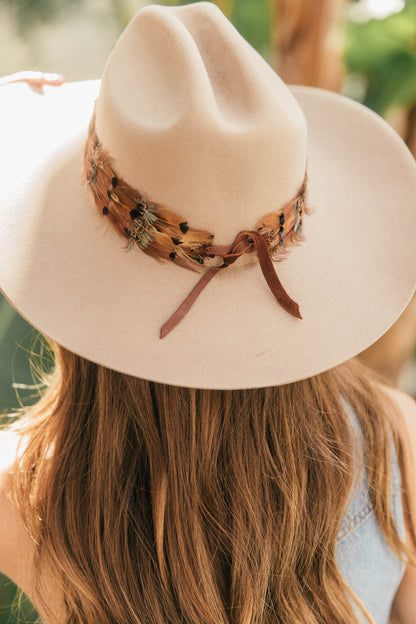 NEW!! Cattleman Wool & Feather Cowboy Hat in Taupe