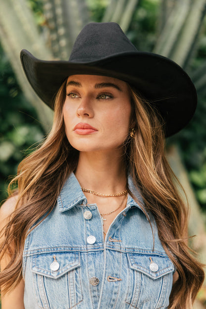 NEW!! The Kenny Faux Suede Cowboy Hat in Black