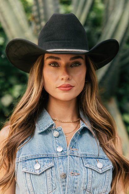 NEW!! The Kenny Faux Suede Cowboy Hat in Black