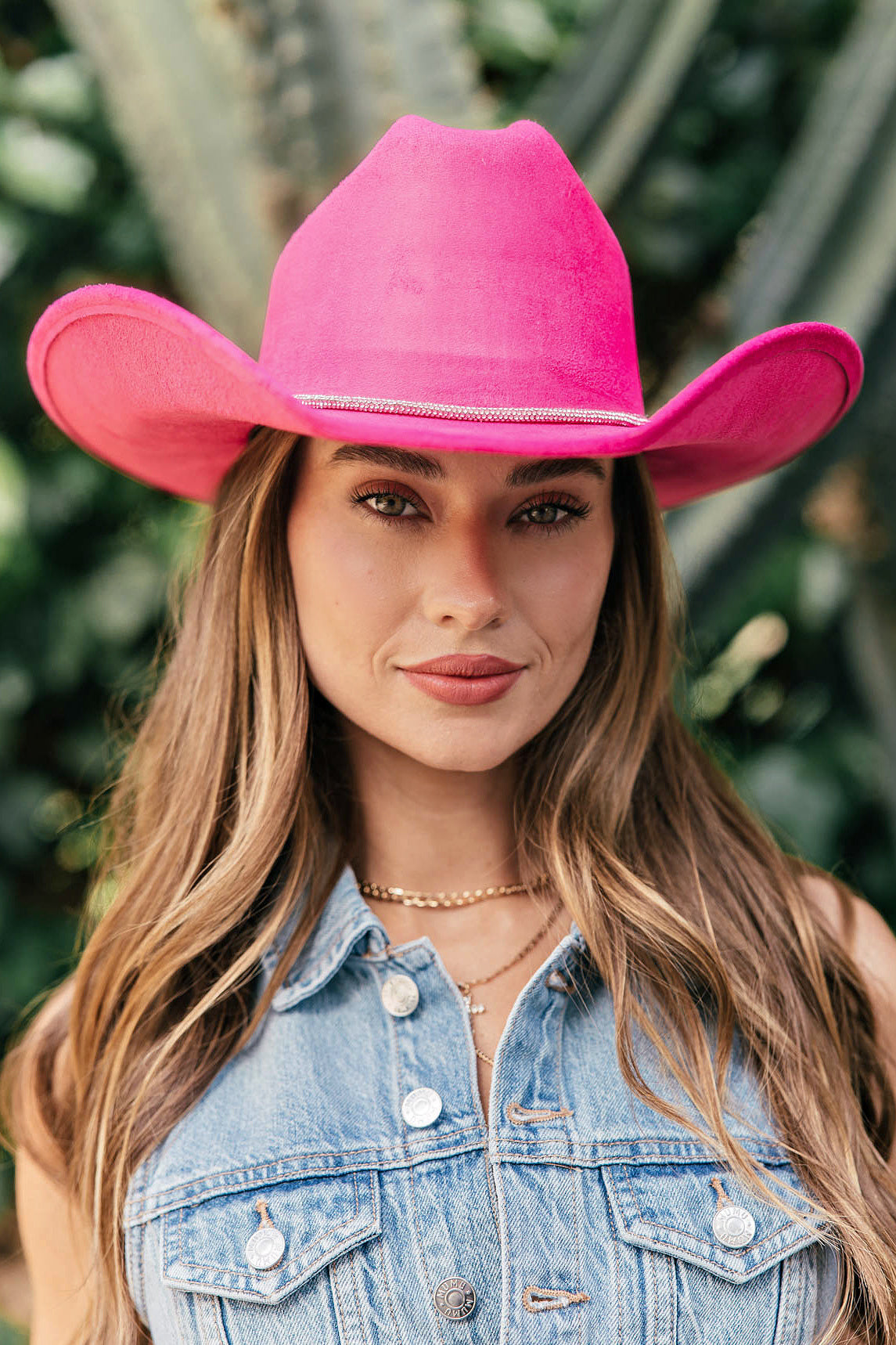 FINAL SALE!! The Kenny Faux Suede Cowboy Hat in Hot Pink