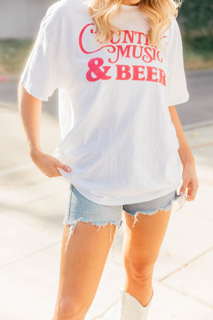 NEW!! "Country Music" Oversized Graphic Tee