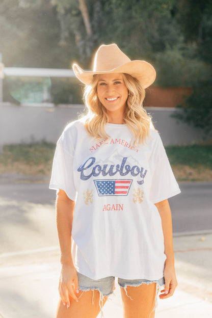 NEW!! "Cowboy Again" Oversized Graphic Tee