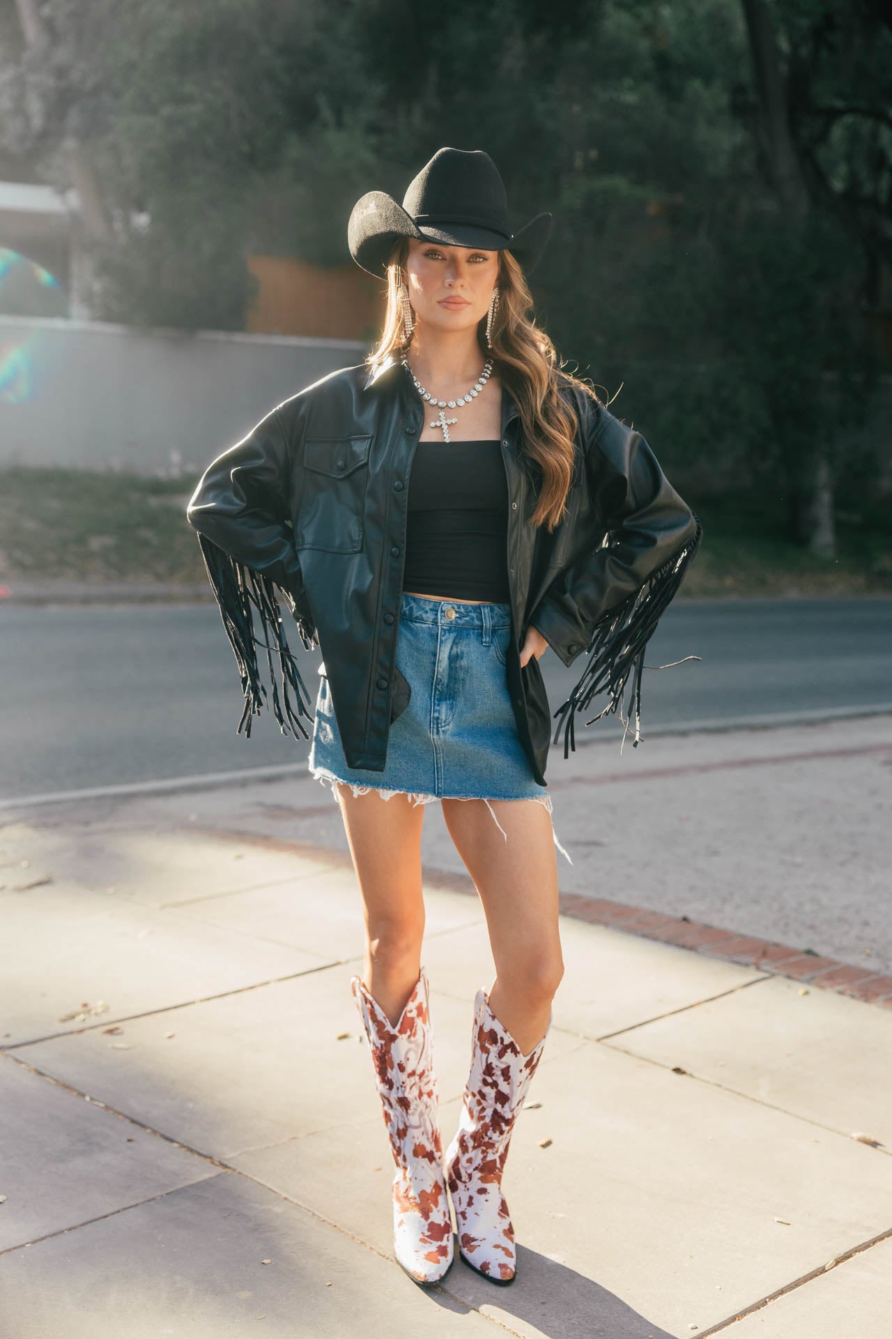 NEW!! Phoenix Faux Leather Fringe Jacket